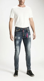 Barmore Herren Jeans – Blaue Slim Fit Jeans im Used-Look