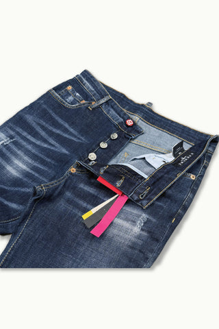 Barmore Herren Jeans – Blaue Slim Fit Jeans im Used-Look