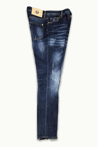 Barmore Herren Jeans – Blaue Slim Fit Jeans im Used-Look