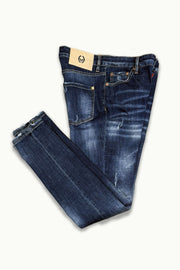 Barmore Herren Jeans – Blaue Slim Fit Jeans im Used-Look