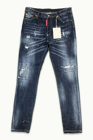 Barmore Herren Jeans – Mittelblaue Slim Fit Jeans mit Used-Waschung