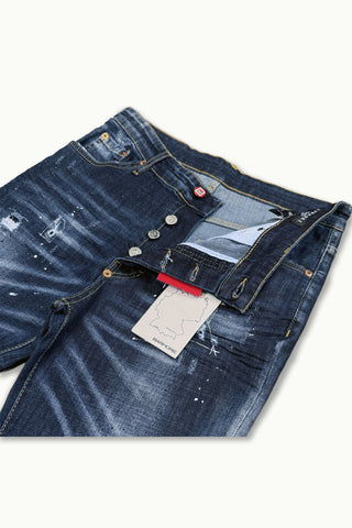 Barmore Herren Jeans – Mittelblaue Slim Fit Jeans mit Used-Waschung