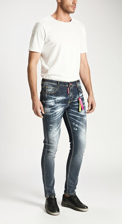 BARMORE Herren Slim-Fit Jeans mit Used-Waschung – Modell 06-015-1