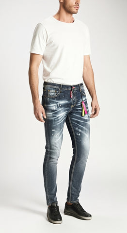 BARMORE Herren Slim-Fit Jeans mit Used-Waschung – Modell 06-015-1