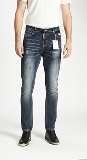 Barmore Herren Jeans – Dunkelblaue Slim Fit Jeans mit Waschung