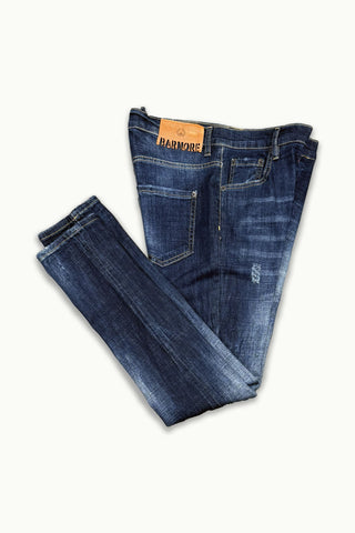 Barmore Herren Jeans – Dunkelblaue Slim Fit Jeans mit Waschung