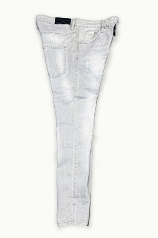 Stylische Hellgraue Herrenjeans mit Reißverschlussdesign – BARMORE