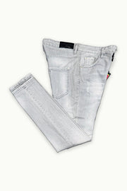 Stylische Hellgraue Herrenjeans mit Reißverschlussdesign – BARMORE