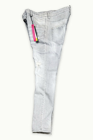 Stylische Hellgraue Herrenjeans mit Reißverschlussdesign – BARMORE