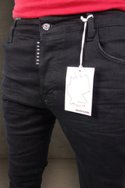 Barmore Herren Jeans – Klassische schwarze Slim Fit Jeans