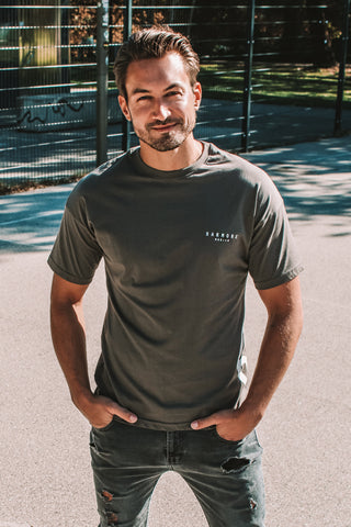 BARMORE Fashion T-Shirt khaki mit Logo Druck